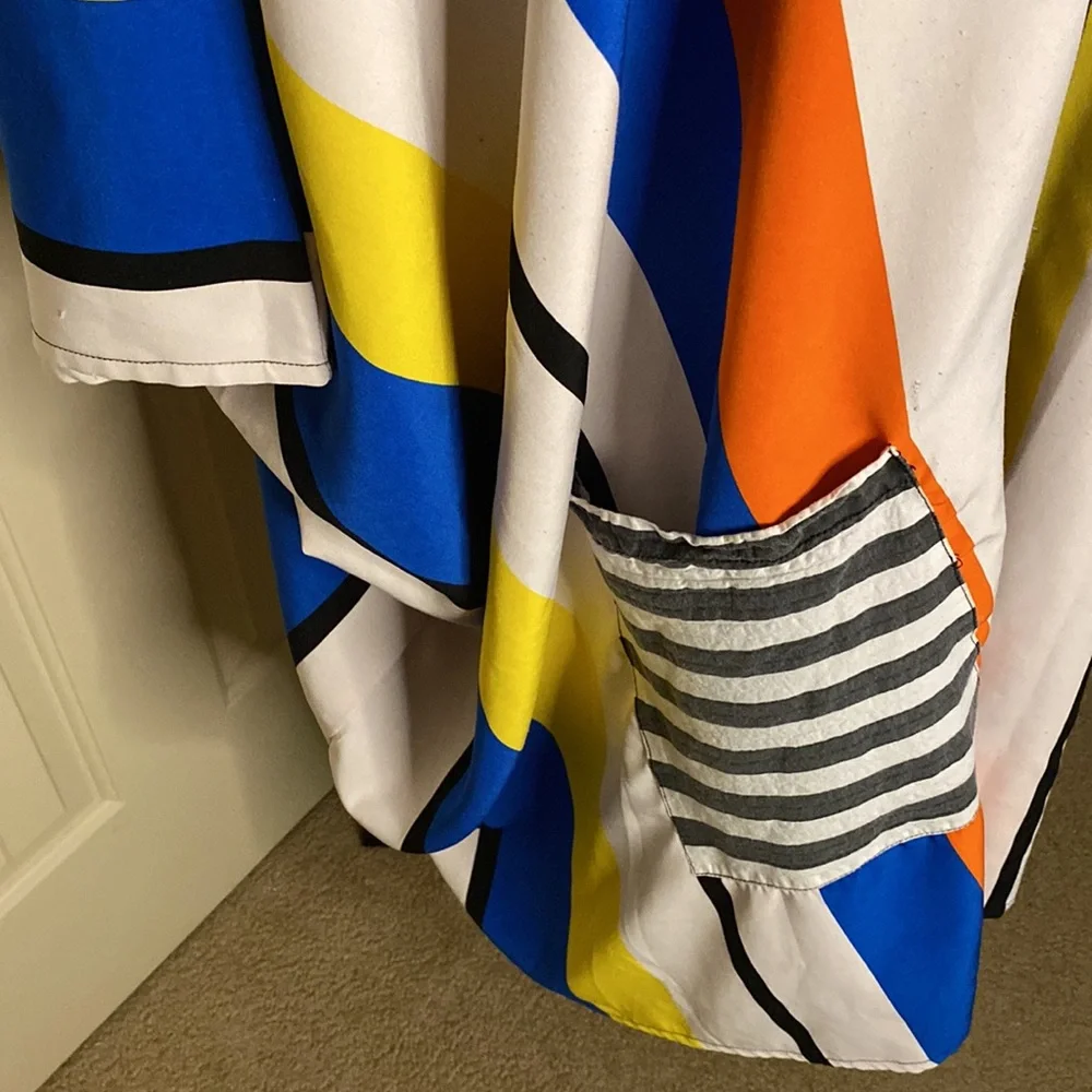 Color block, stripe, wide sleeve, kaftan, cover-up, (OS) - Picture 2 of 6